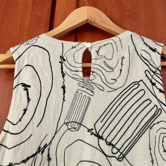 Escada Sport Sweater Sleeveless Abstract Print Wool Blend Size Small - Picture 6 of 10